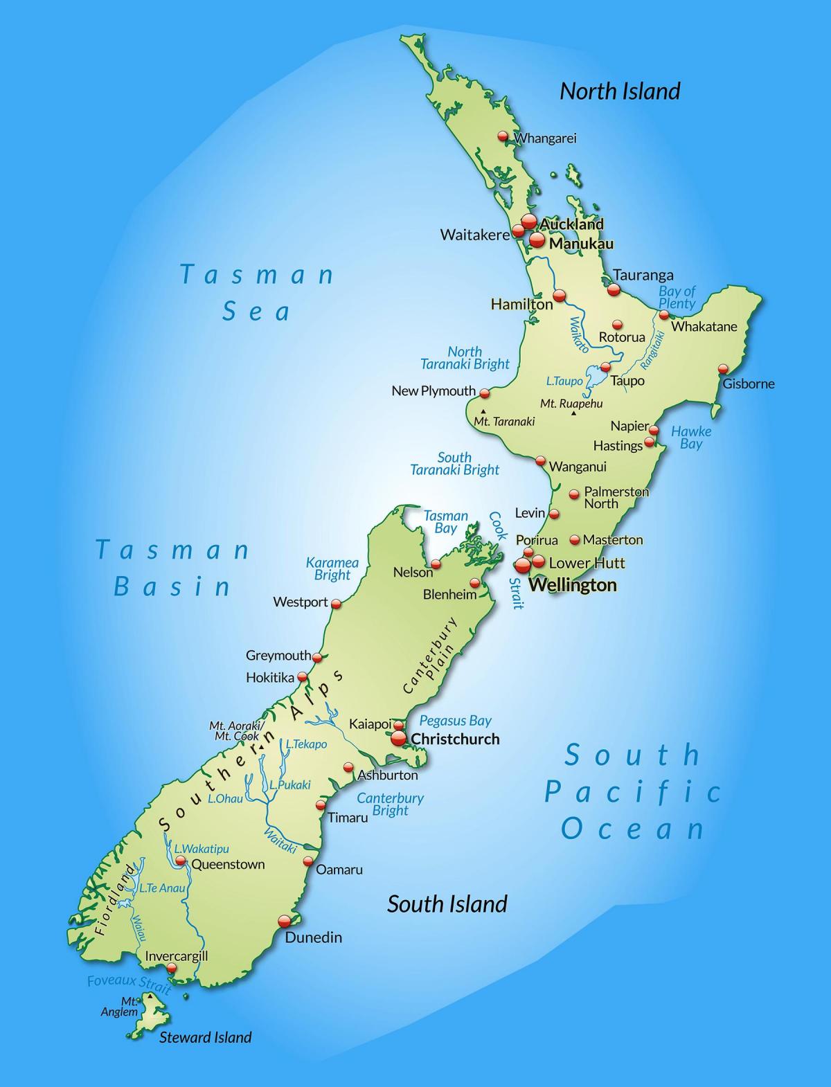 карта города Новой Зеландии