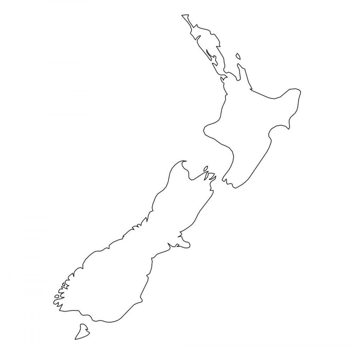 карта контуров Новой Зеландии
